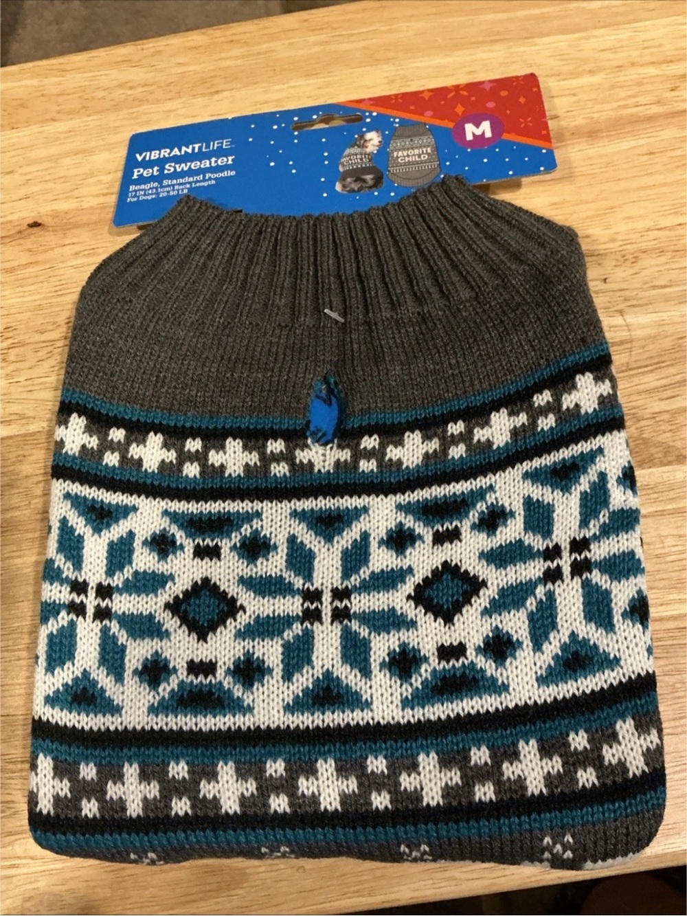 Vibrant Life Dog/Pet Sweater “Favorite Child” M 17” 20-25 lbs NWTs